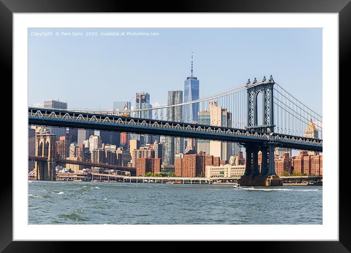  Manhattan Bridge   Framed Mounted Print by Pere Sanz