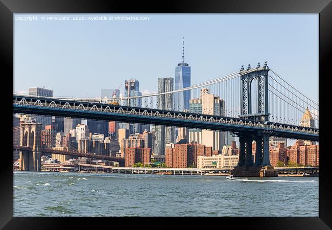  Manhattan Bridge   Framed Print by Pere Sanz
