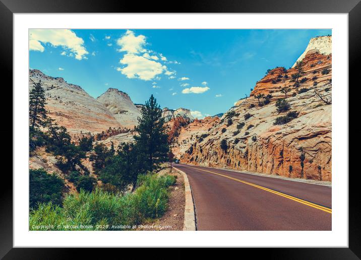 Zion National Park Framed Mounted Print by Nicolas Boivin