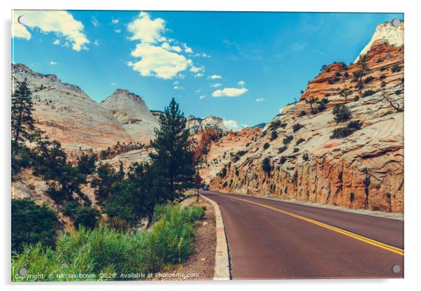 Zion National Park Acrylic by Nicolas Boivin