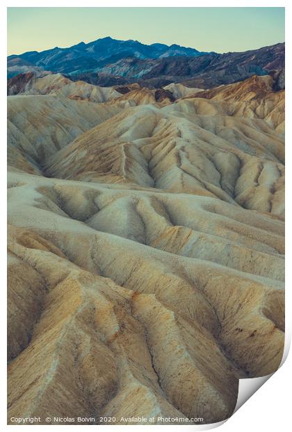 Zabriskie Point at Death Valley national park Print by Nicolas Boivin