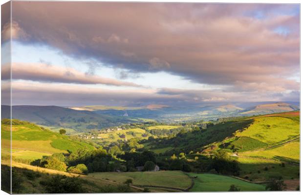 The Rolling Hills of the Peak District  Canvas Print by John Finney