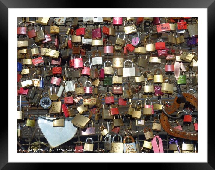 Love locks Framed Mounted Print by Heather Gale