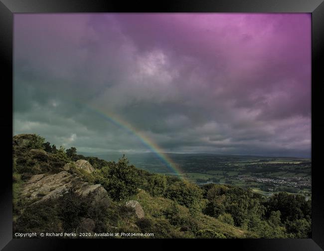 chase the rainbow Framed Print by Richard Perks