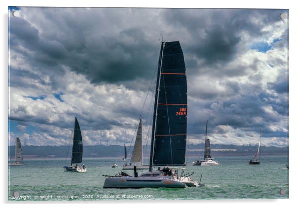 RORC Race The Wight 2020 Acrylic by Wight Landscapes