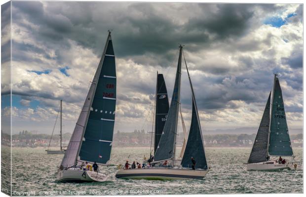 RORC Race The Wight Cowes Isle Of Wight Canvas Print by Wight Landscapes