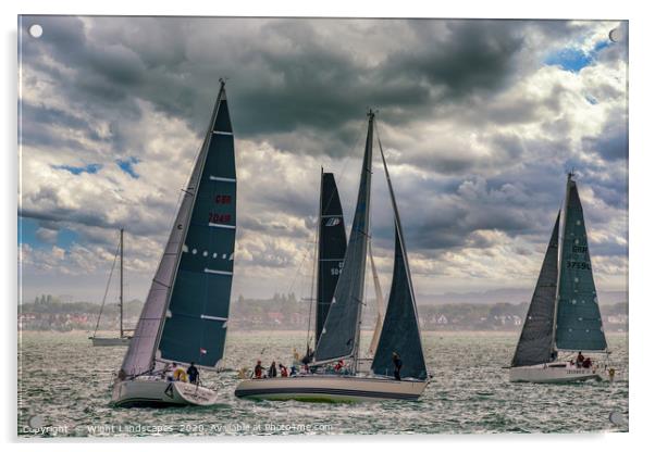 RORC Race The Wight Cowes Isle Of Wight Acrylic by Wight Landscapes