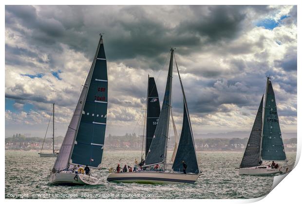 RORC Race The Wight Cowes Isle Of Wight Print by Wight Landscapes