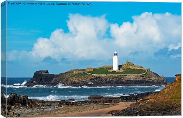 godrevy lighthouse cornwall Canvas Print by Kevin Britland