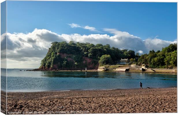 The Ness Headland at Shaldon from Teignmouth Canvas Print by Rosie Spooner