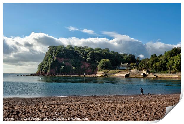 The Ness Headland at Shaldon from Teignmouth Print by Rosie Spooner