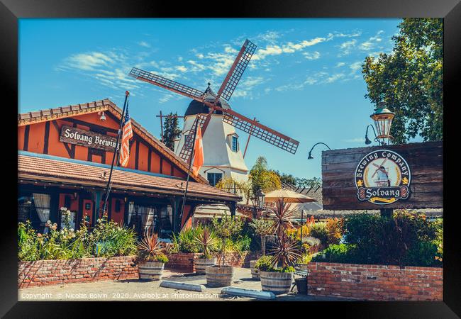 Solvang Brewing Company in Solvang Historic Downto Framed Print by Nicolas Boivin