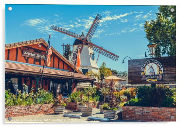 Solvang Brewing Company in Solvang Historic Downto Acrylic by Nicolas Boivin