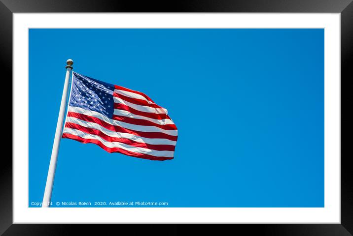 Flag of the United States of America Framed Mounted Print by Nicolas Boivin