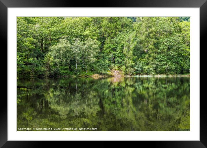 Reflections in Yew Tree Tarn Lake District Framed Mounted Print by Nick Jenkins