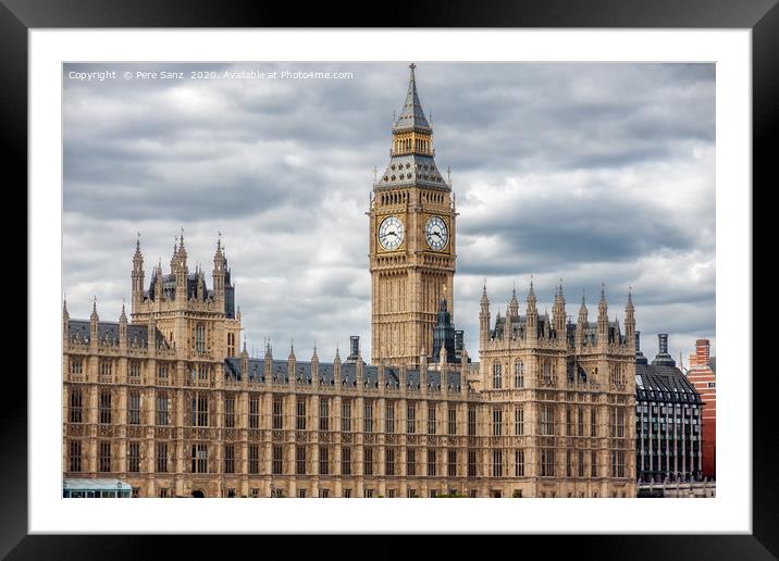 The Palace of Westminster in London.  Framed Mounted Print by Pere Sanz
