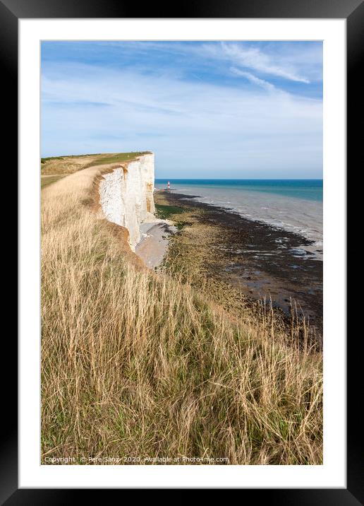 Beachy Head and  Lighthouse in Eastbourne Framed Mounted Print by Pere Sanz
