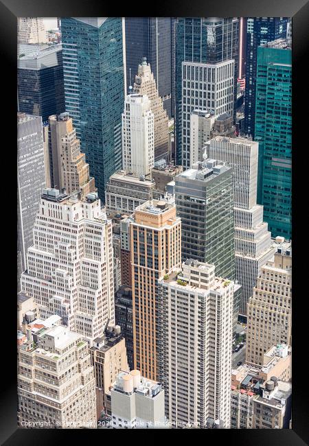 Manhattan Skyscraprers Aerial View, NYC, USA Framed Print by Pere Sanz