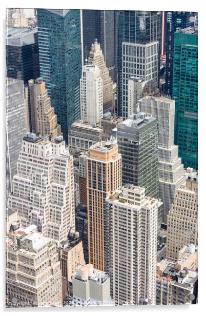 Manhattan Skyscraprers Aerial View, NYC, USA Acrylic by Pere Sanz