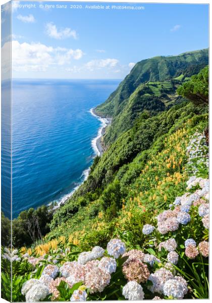 Viewpoint Ponta da Sossego in Sao Miguel, Azores i Canvas Print by Pere Sanz