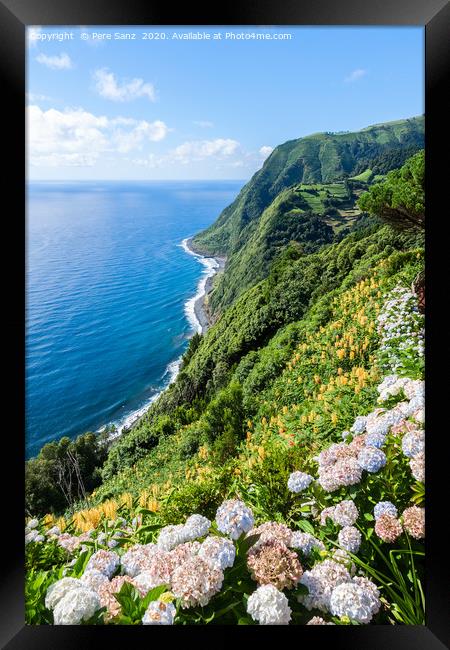 Viewpoint Ponta da Sossego in Sao Miguel, Azores i Framed Print by Pere Sanz