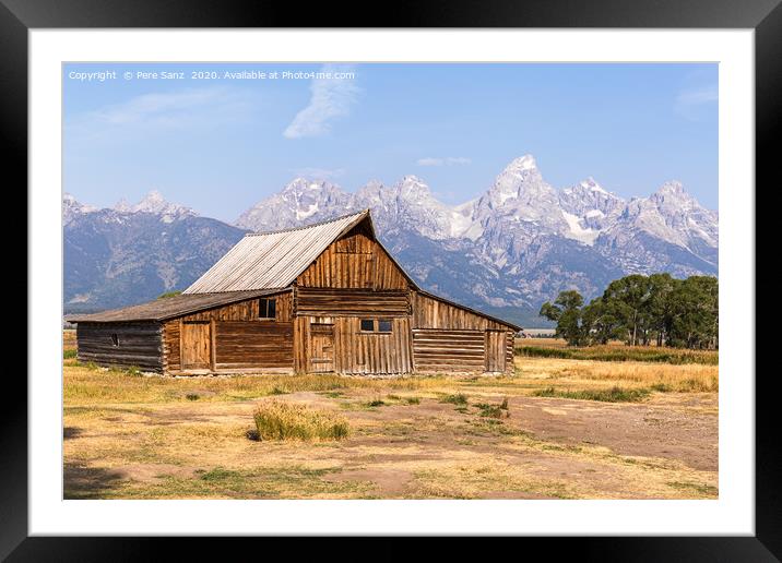 Mormon Row Barn in Grand Teton National Park, WY,  Framed Mounted Print by Pere Sanz