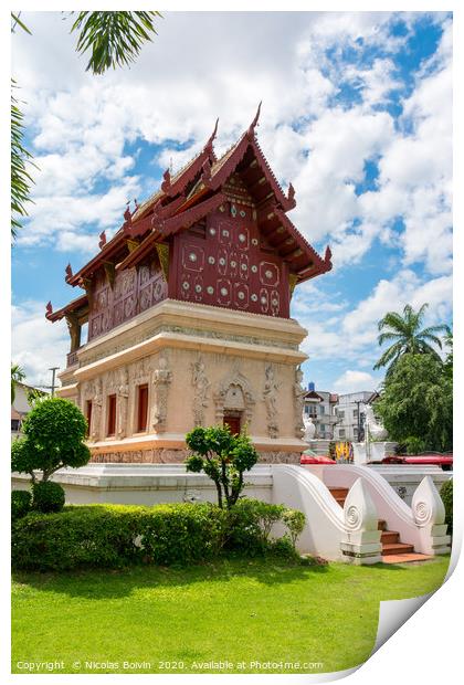 Wat Phra Sing Print by Nicolas Boivin