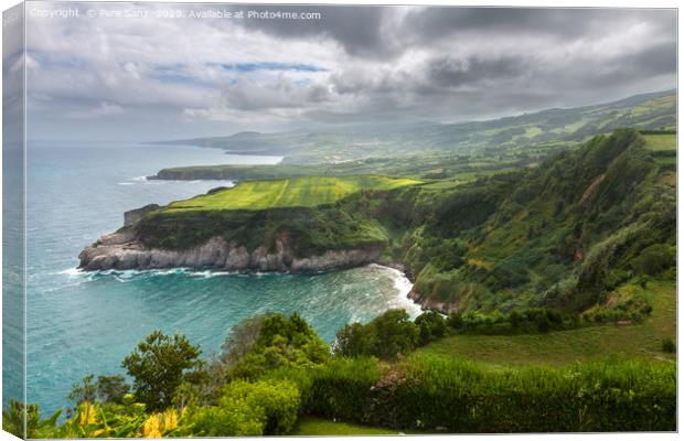 Northern coast of Sao Miguel, Azores Islands, seen Canvas Print by Pere Sanz