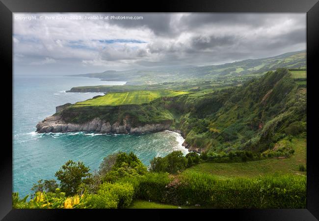 Northern coast of Sao Miguel, Azores Islands, seen Framed Print by Pere Sanz