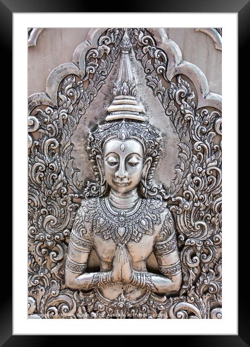 Wat Sri Suphan, first silver temple in the world Framed Mounted Print by Nicolas Boivin