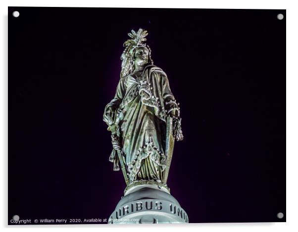 Freedom Statue Top US Capitol Washington DC Acrylic by William Perry