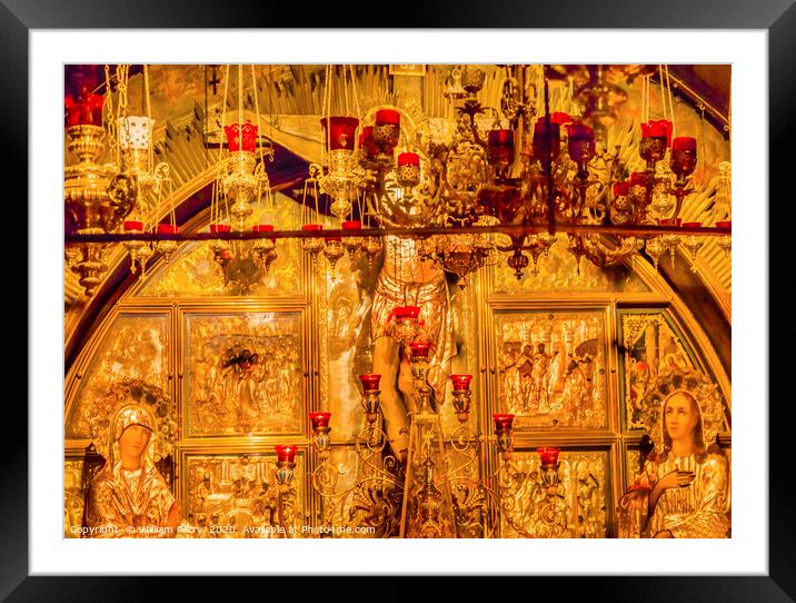 IncenseAltarpiece Golgotha Crucifixion Site Church Holy Sepulchr Framed Mounted Print by William Perry