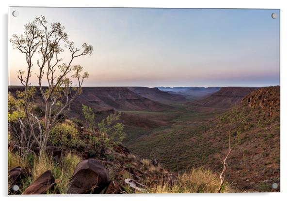 Dawn at Klip River Valley in Namibia Acrylic by Belinda Greb