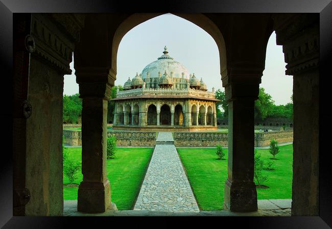 Entrance frame angle shot of a tomb in Lodhi garde Framed Print by Arpan Bhatia