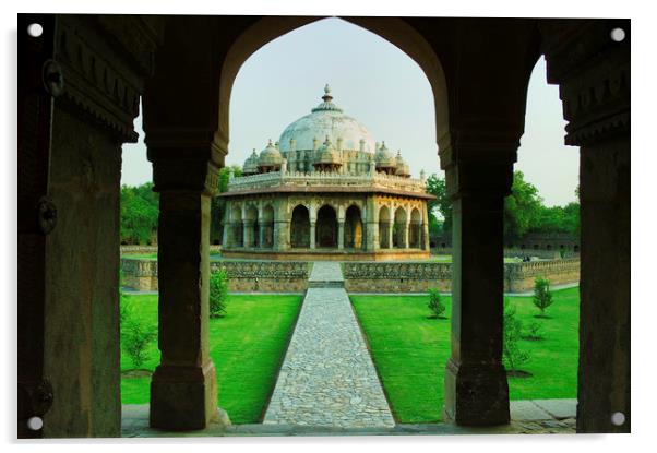 Entrance frame angle shot of a tomb in Lodhi garde Acrylic by Arpan Bhatia