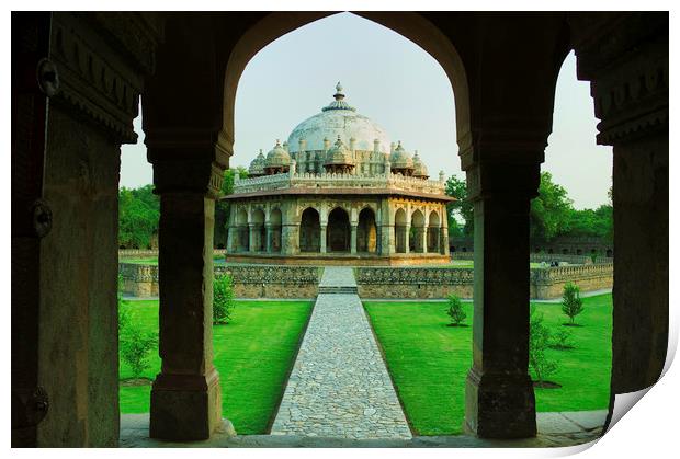 Entrance frame angle shot of a tomb in Lodhi garde Print by Arpan Bhatia