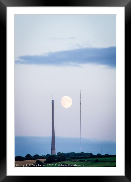 Emley Moon Two Towers Framed Mounted Print by Gary Turner