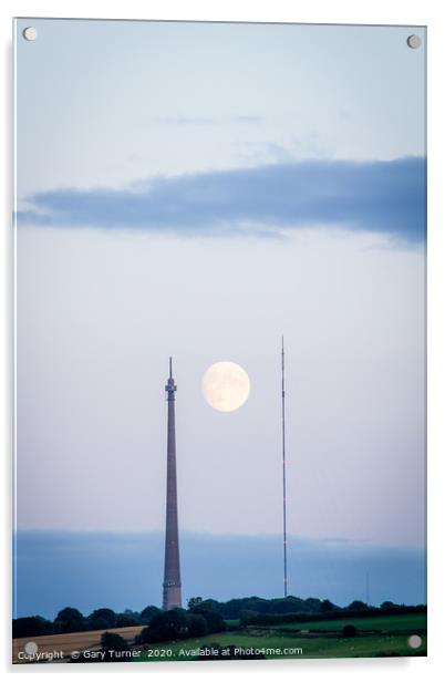Emley Moon Two Towers Acrylic by Gary Turner