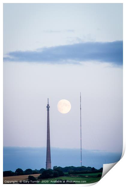 Emley Moon Two Towers Print by Gary Turner
