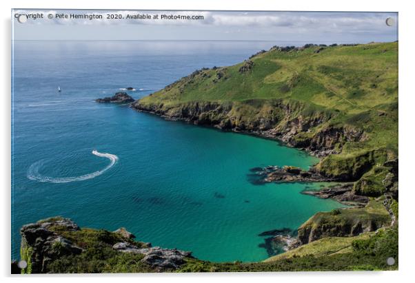 Starehole Bay near Salcombe Acrylic by Pete Hemington