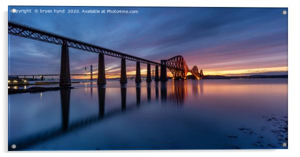 South Queensferry Sunset Panorama  Acrylic by bryan hynd