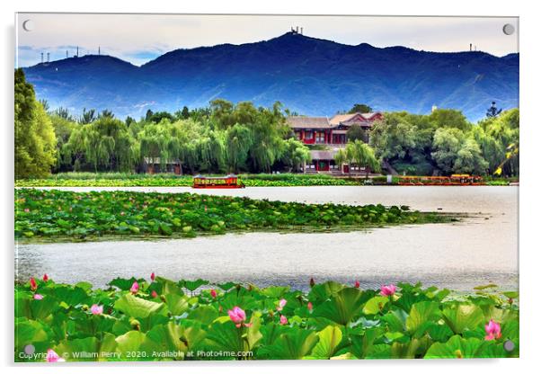 Boat Pavlilon Summer Palace Beijing, China Acrylic by William Perry
