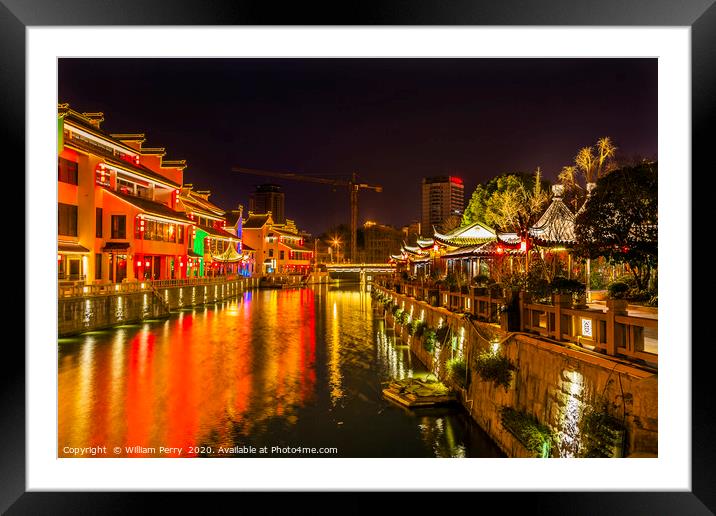 Water Canal Wuxi Jiangsu China Framed Mounted Print by William Perry