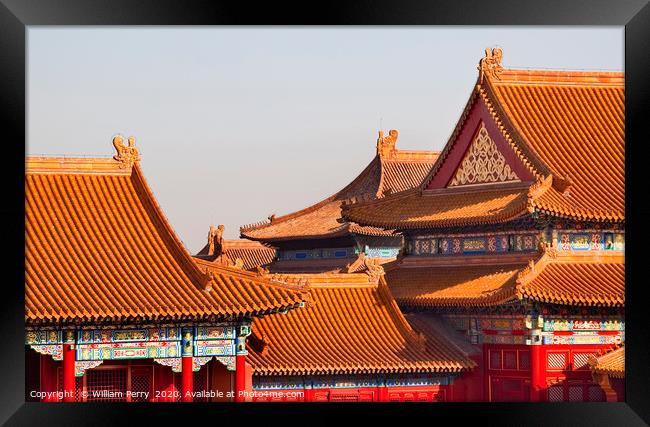 Gugong Forbidden City Palace Beijing China Framed Print by William Perry