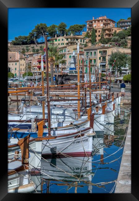 Reflections at Port de Soller in Majorca Framed Print by Dave Williams