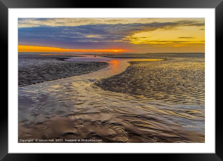 Walney Island Sunset. Framed Mounted Print by Simon Hall