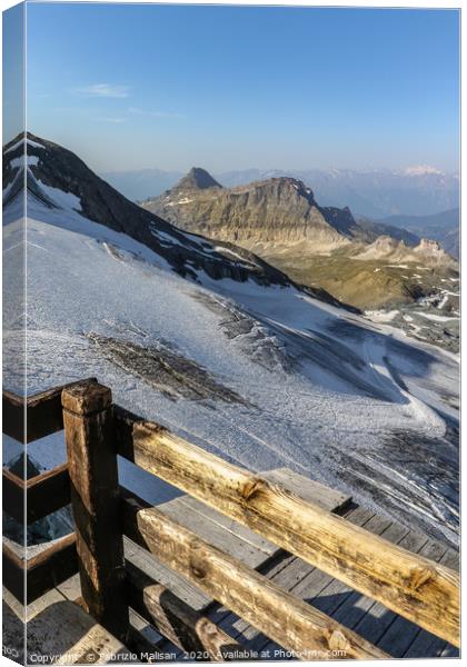Terrace View from the mountain refuge Rifugio dell Canvas Print by Fabrizio Malisan