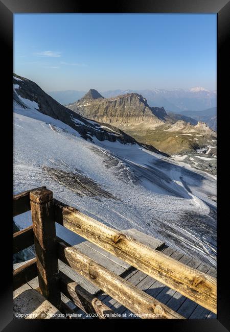 Terrace View from the mountain refuge Rifugio dell Framed Print by Fabrizio Malisan