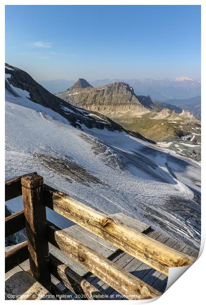 Terrace View from the mountain refuge Rifugio dell Print by Fabrizio Malisan