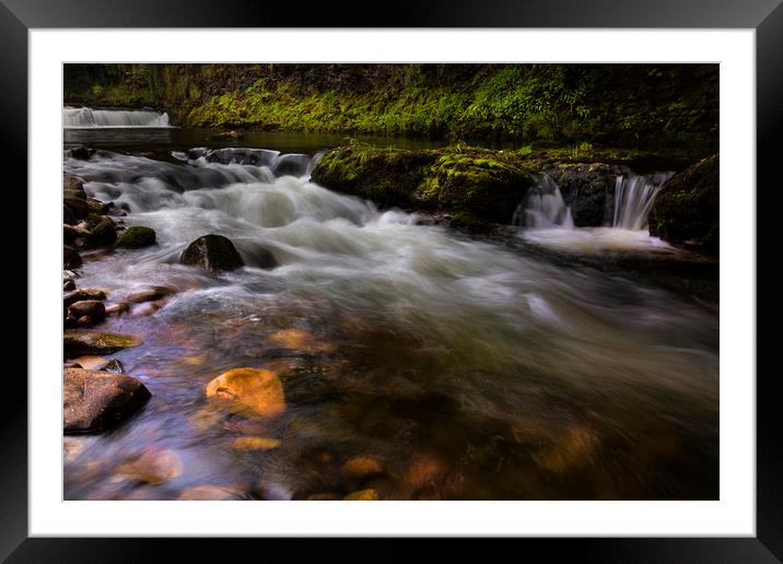 The flowing River Tawe Framed Mounted Print by Leighton Collins